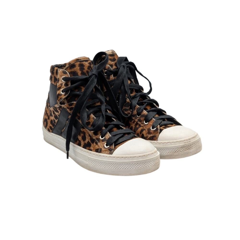 Amiri Leopard Black Sunset High Top Sneakers Size 37